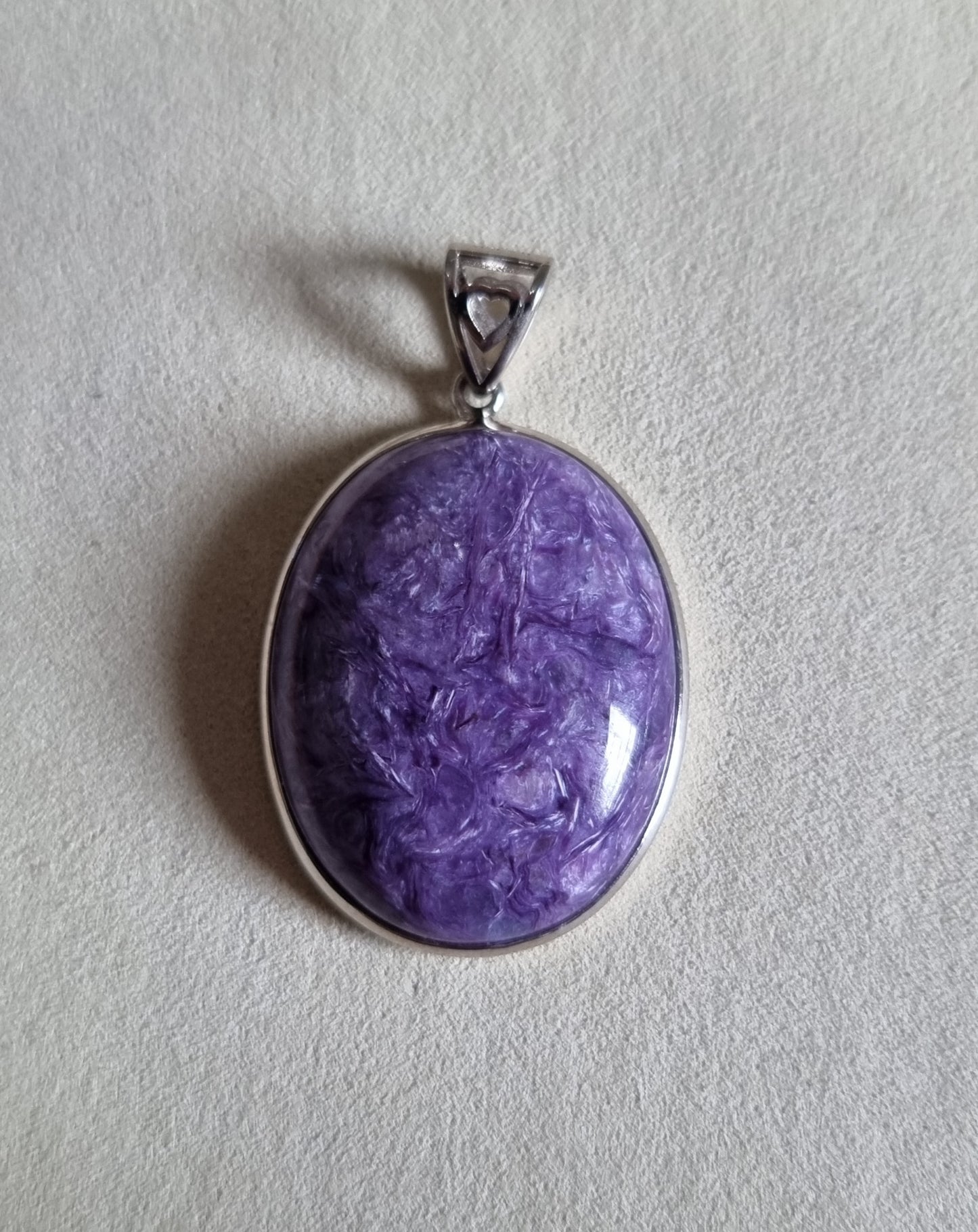 Charoite Oval in S925 Silver (Top Premium Grade) 紫龙晶