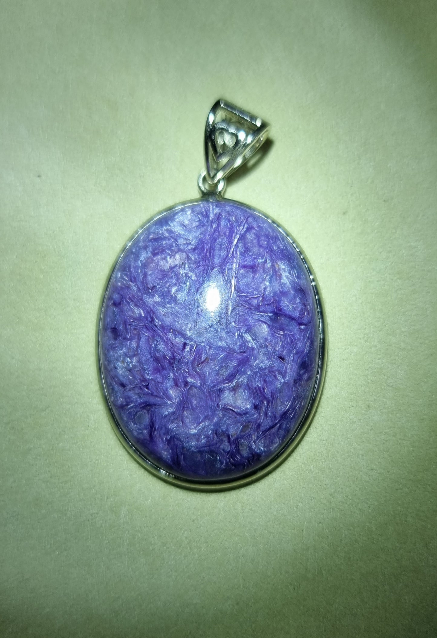 Charoite Oval in S925 Silver (Top Premium Grade) 紫龙晶