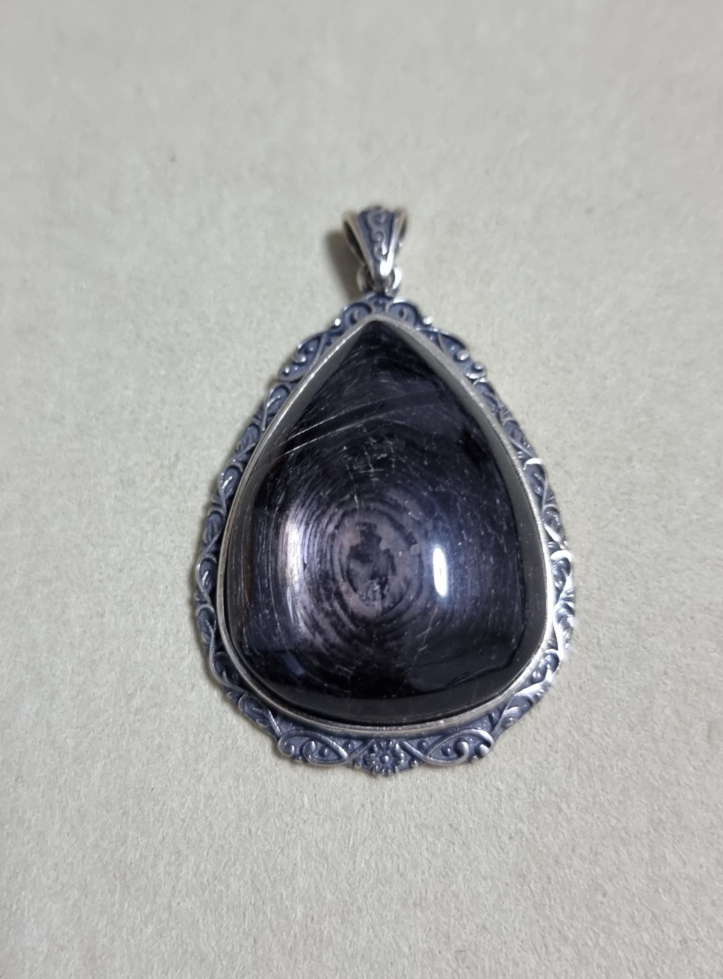 Hypersthene Eye in S925 Tibetan Vintage Silver with Certification (Top Premium Grade) 金运石 - Bleus Vault.C