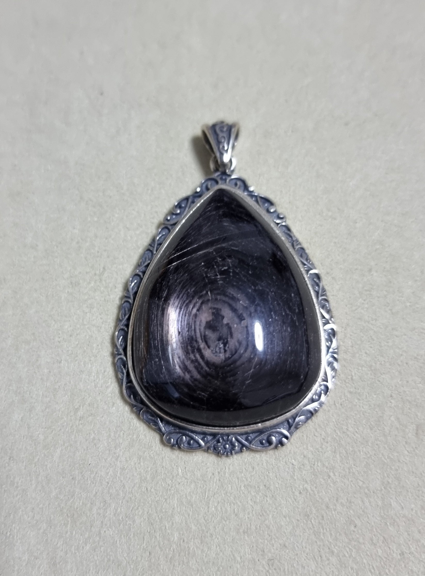 Hypersthene Eye in S925 Tibetan Vintage Silver with Certification (Top Premium Grade) 金运石 - Bleus Vault.C