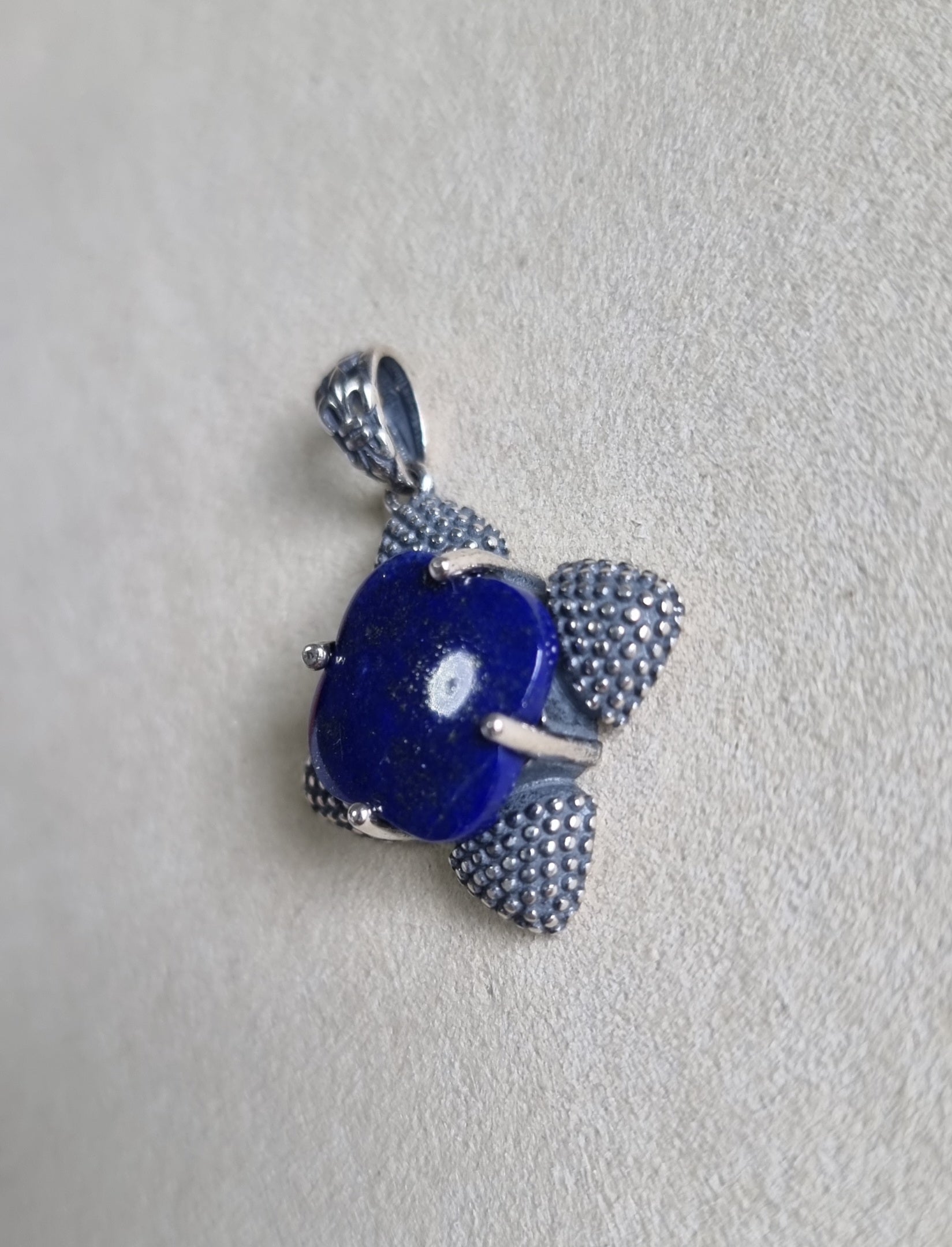 Lapis Lazuli Clover in Tibetan Vintage S925 Silver 青金石 - Bleus Vault.C