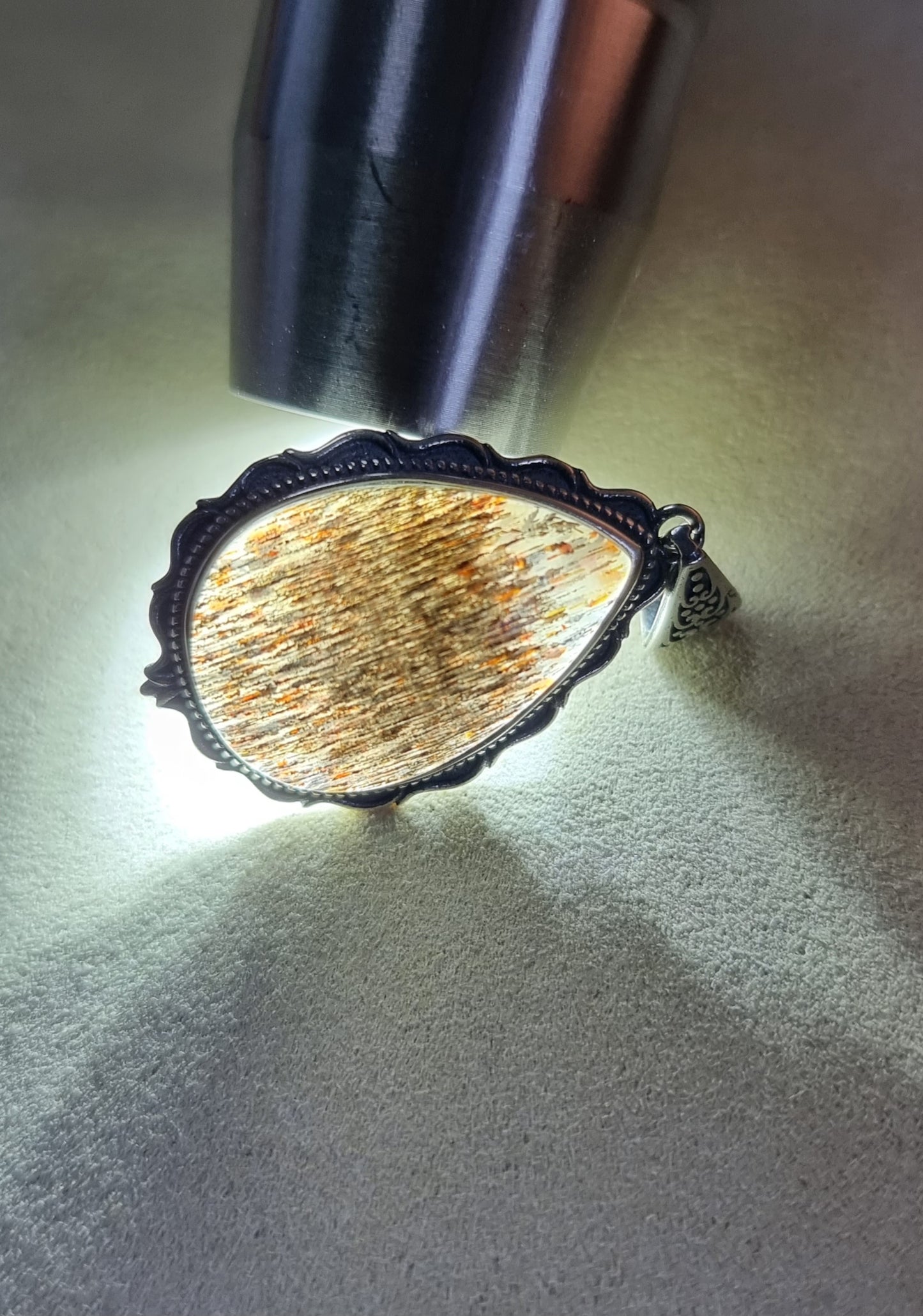 Black Sunstone Full Inclusion on Vintage S925 Silver (Premium Grade) 黑骨幹 - Bleus Vault.C