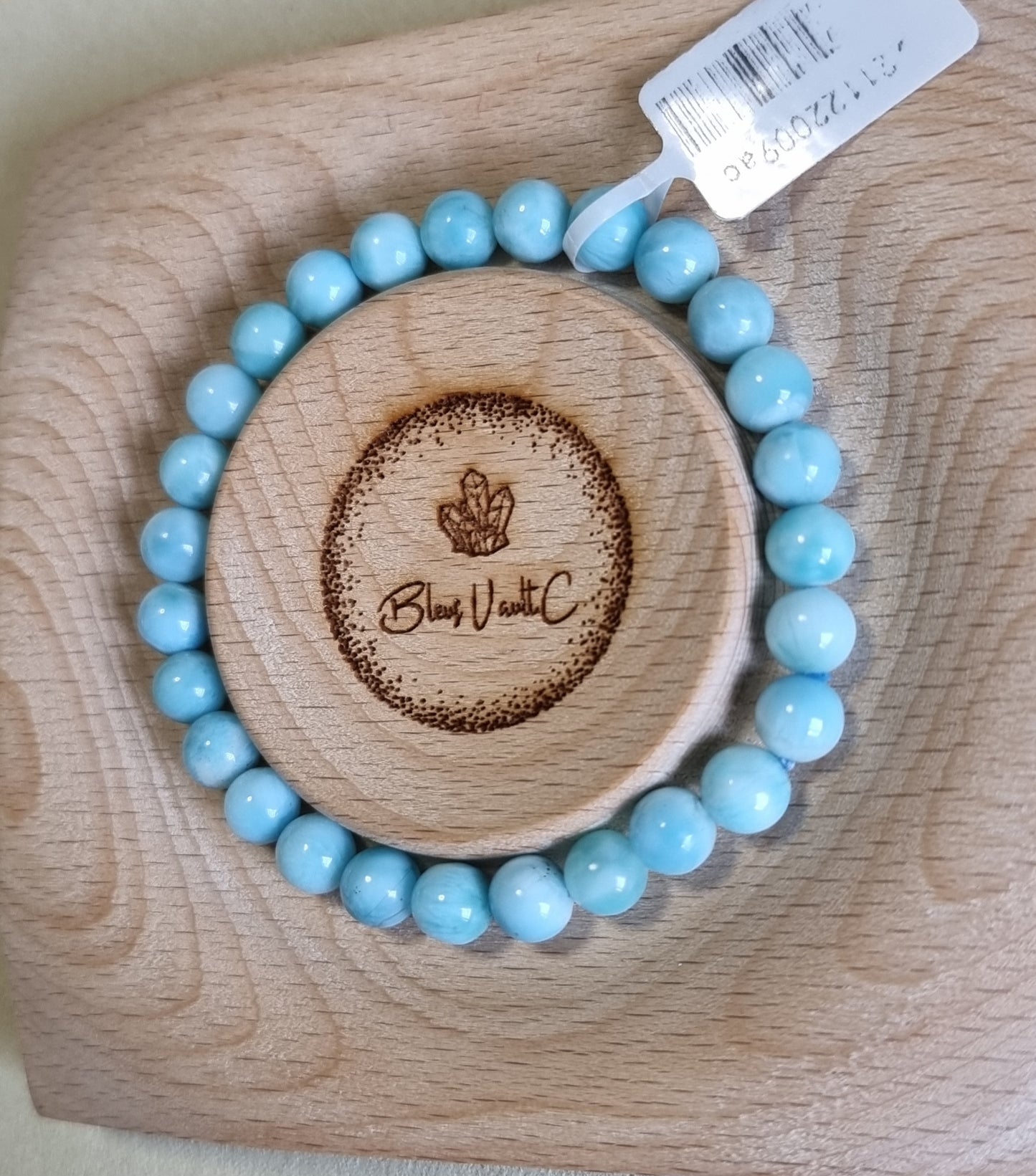 Larimar 7.5mm with Certification (High grade) 拉利瑪/海紋石 - Bleus Vault.C