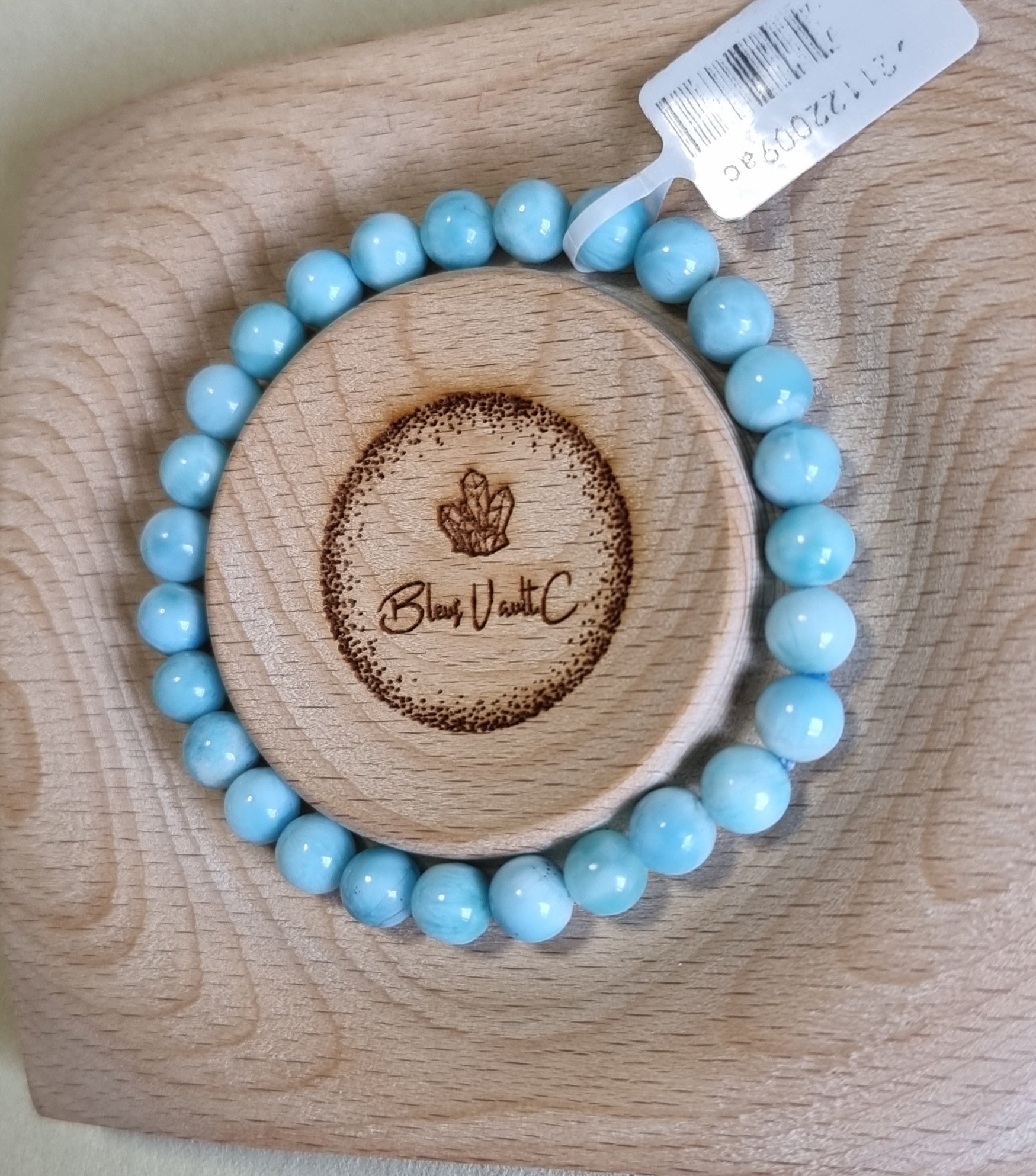 Larimar 7.5mm with Certification (High grade) 拉利瑪/海紋石 - Bleus Vault.C