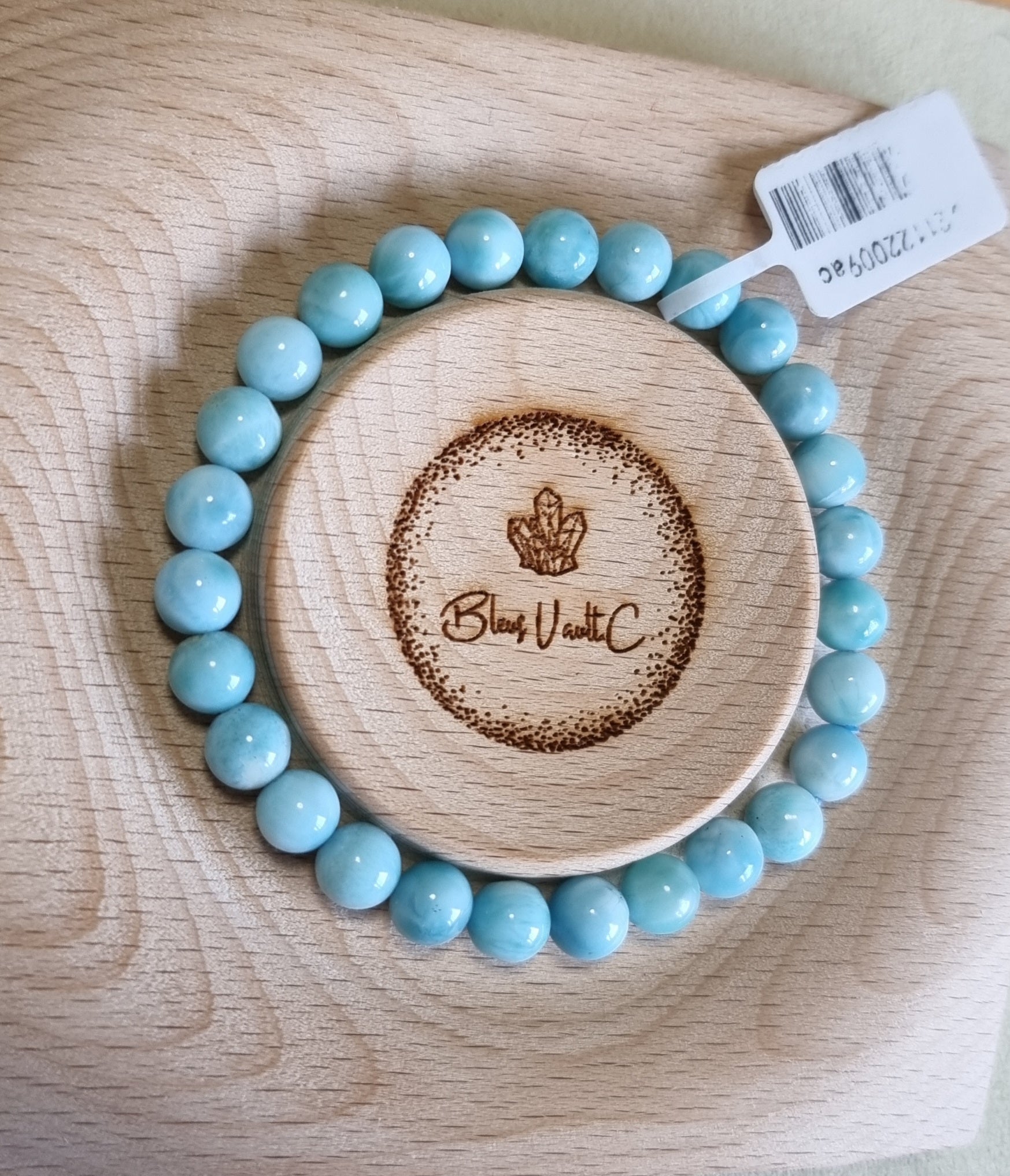 Larimar 7.5mm with Certification (High grade) 拉利瑪/海紋石 - Bleus Vault.C
