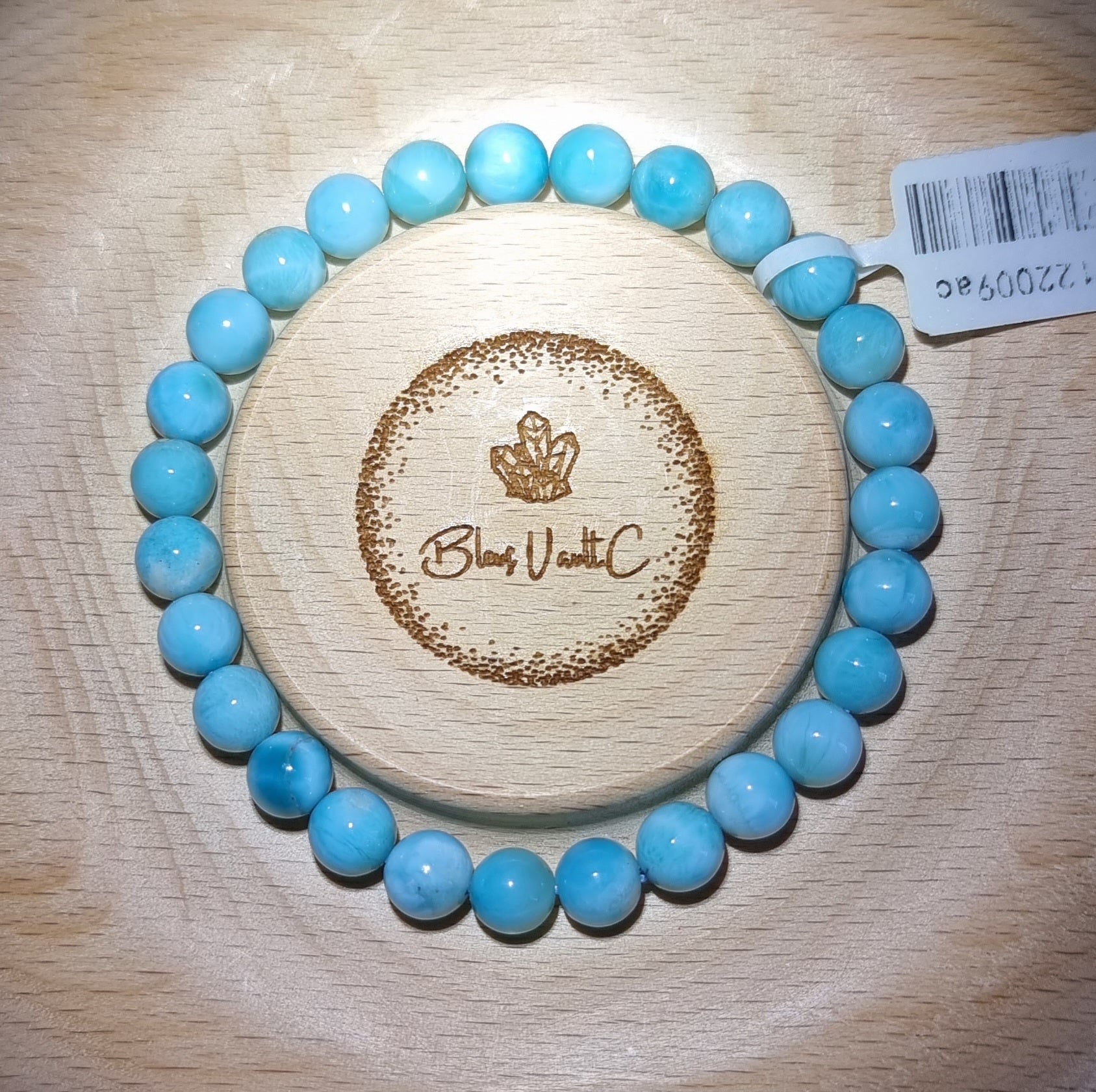 Larimar 7.5mm with Certification (High grade) 拉利瑪/海紋石 - Bleus Vault.C