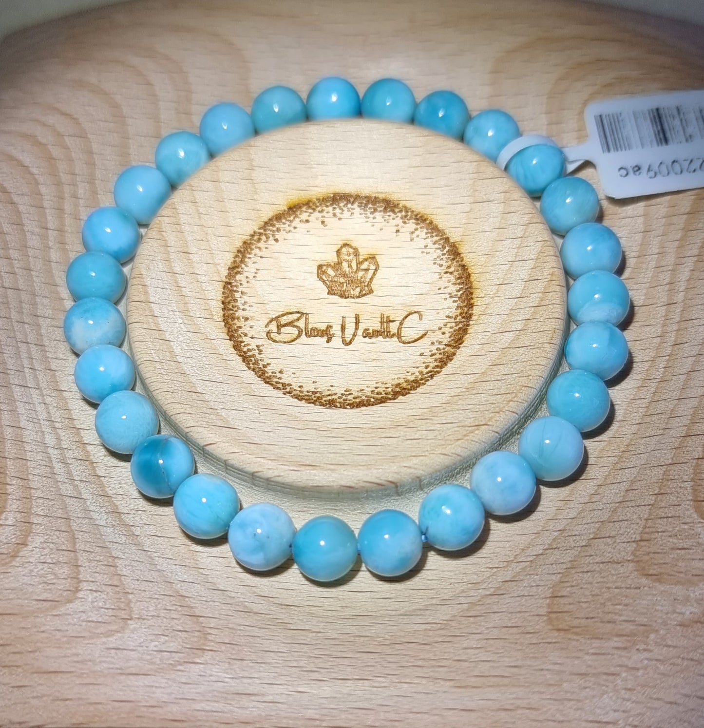 Larimar 7.5mm with Certification (High grade) 拉利瑪/海紋石 - Bleus Vault.C