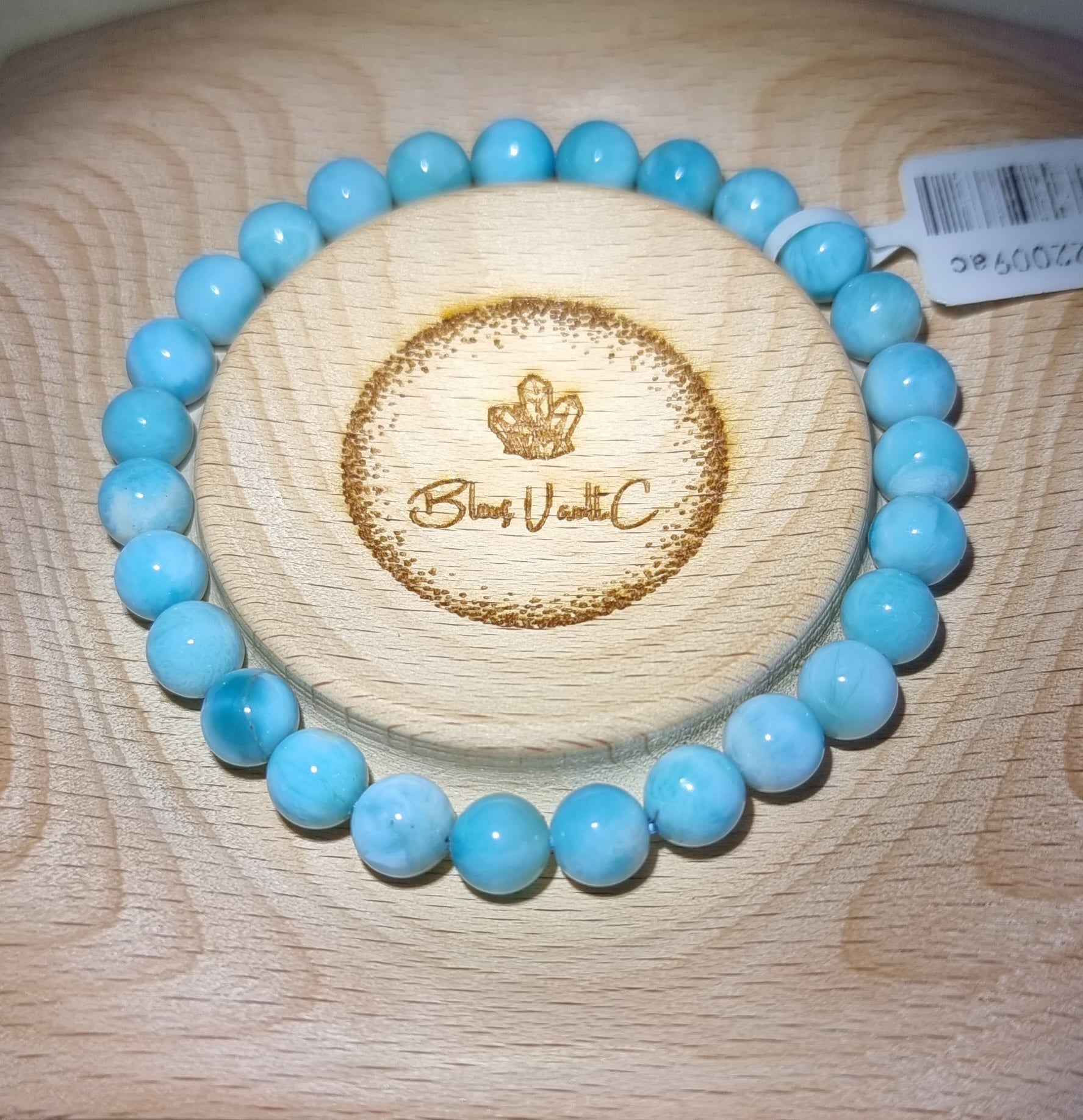 Larimar 7.5mm with Certification (High grade) 拉利瑪/海紋石 - Bleus Vault.C