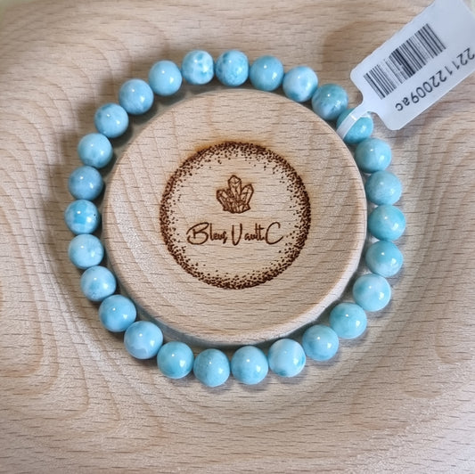 Larimar 7.6mm with Certification (Premium Grade) 拉利瑪/海紋石