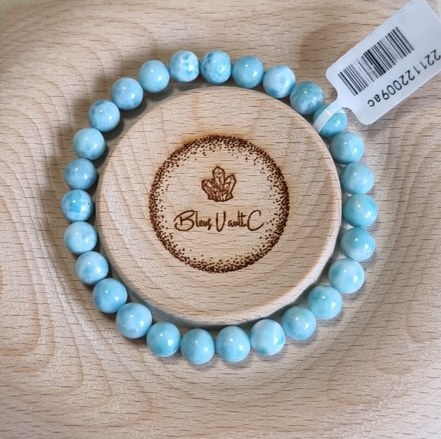 Larimar 7.6mm with Certification (Premium Grade) 拉利瑪/海紋石