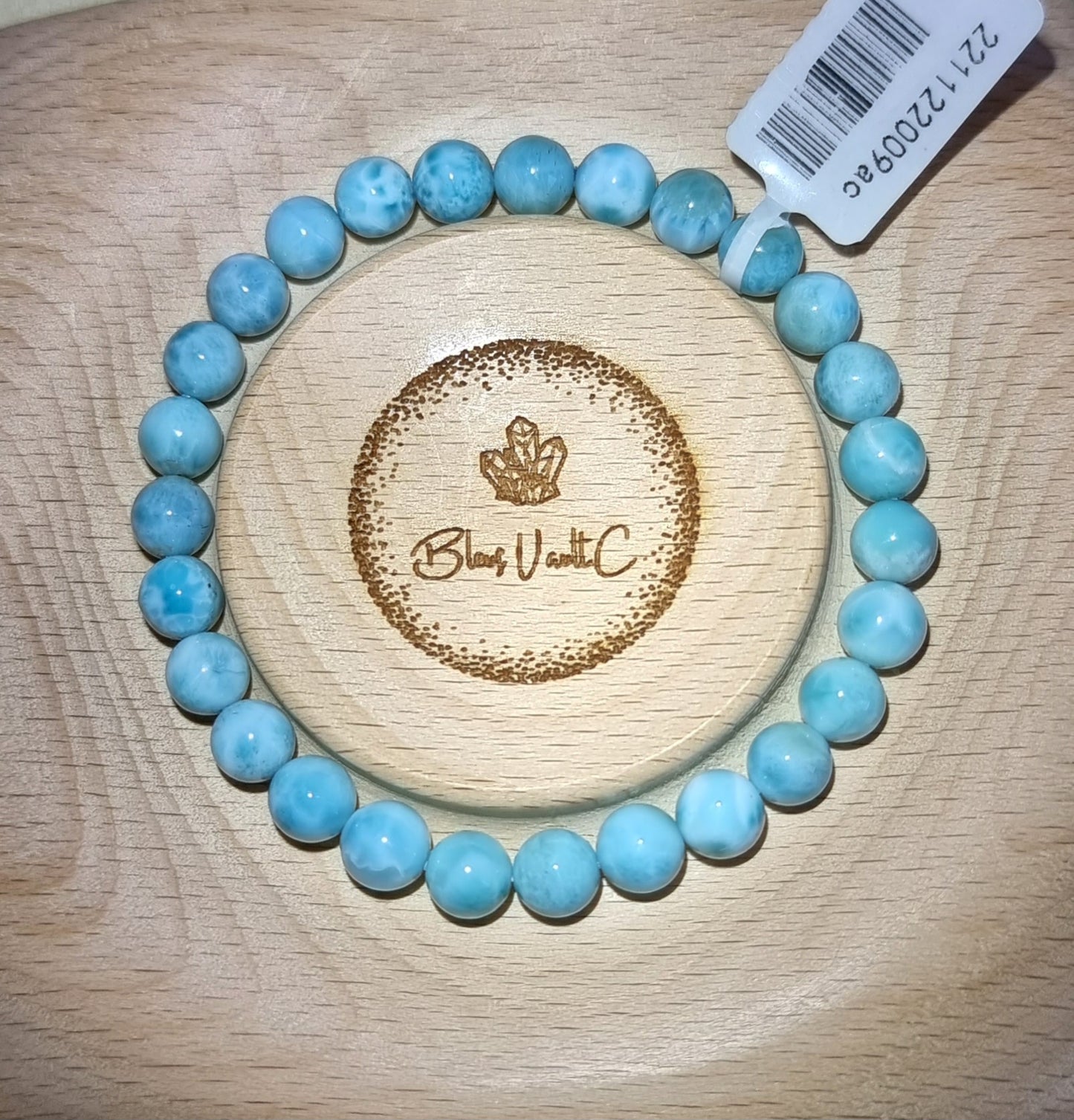 Larimar 7.6mm with Certification (Premium Grade) 拉利瑪/海紋石