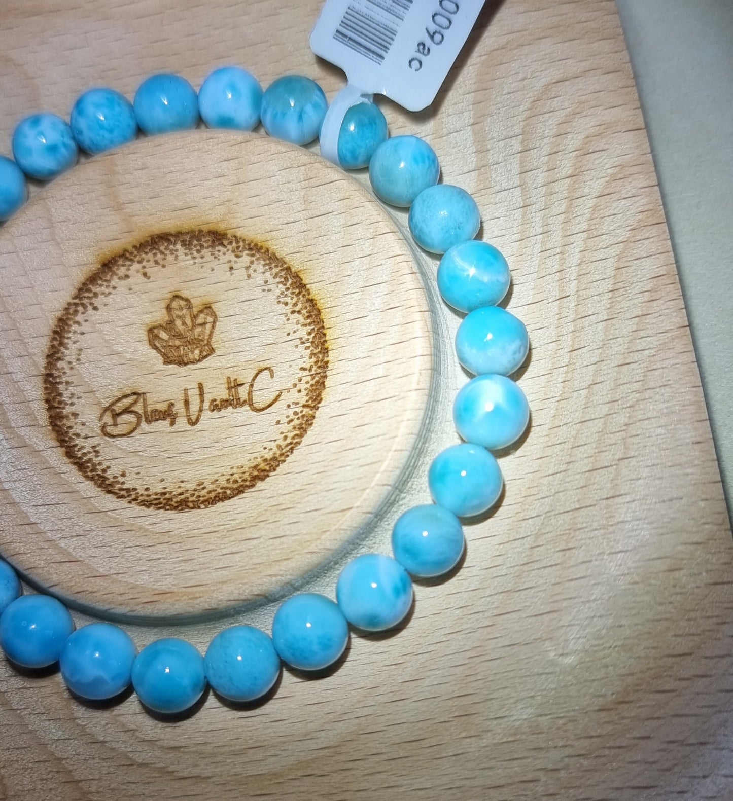 Larimar 7.6mm with Certification (Premium Grade) 拉利瑪/海紋石