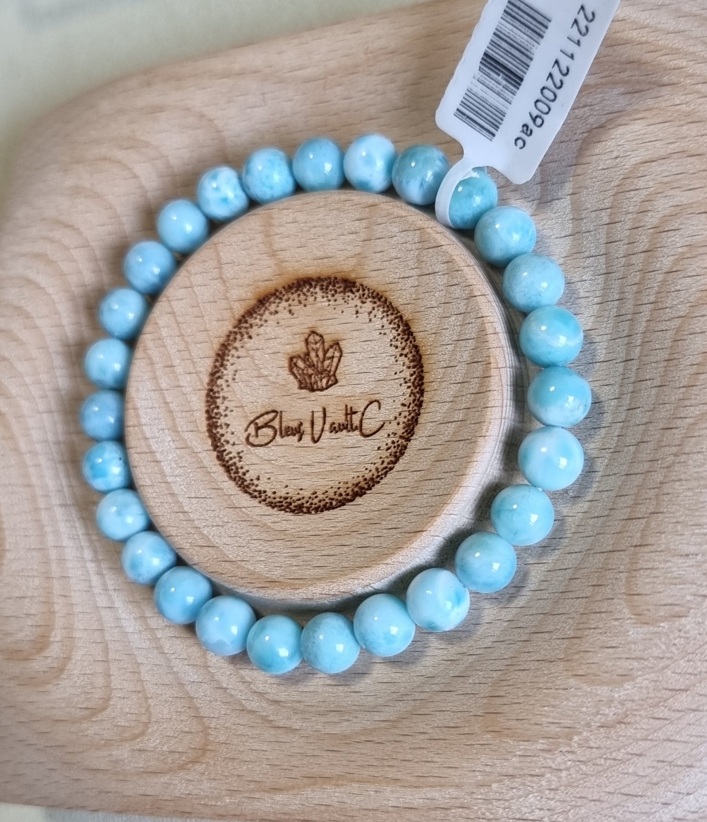 Larimar 7.6mm with Certification (Premium Grade) 拉利瑪/海紋石
