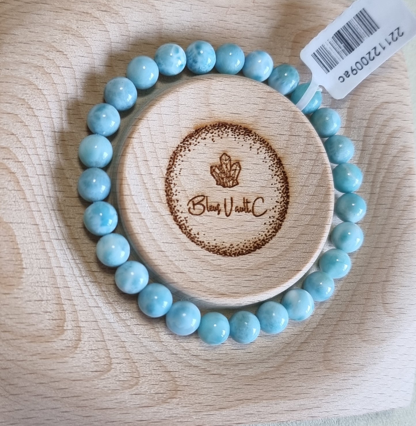 Larimar 7.6mm with Certification (Premium Grade) 拉利瑪/海紋石