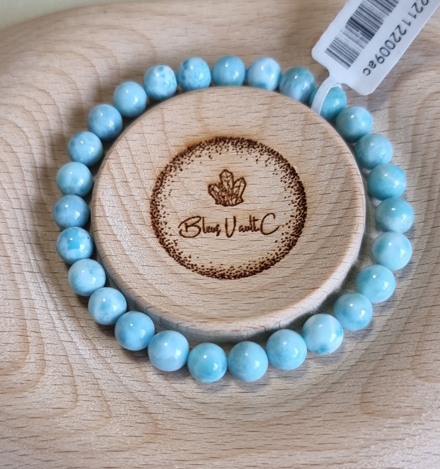 Larimar 7.6mm with Certification (Premium Grade) 拉利瑪/海紋石