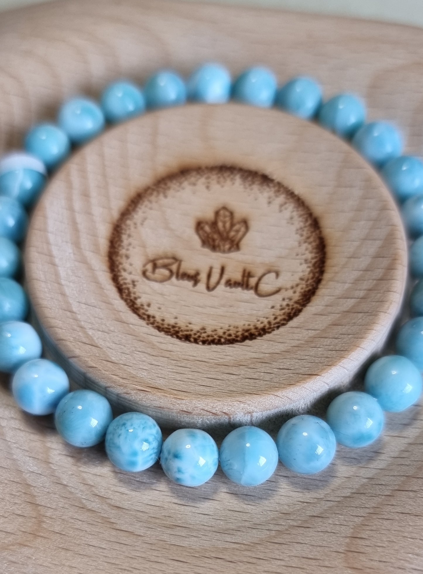 Larimar 7.6mm with Certification (Premium Grade) 拉利瑪/海紋石