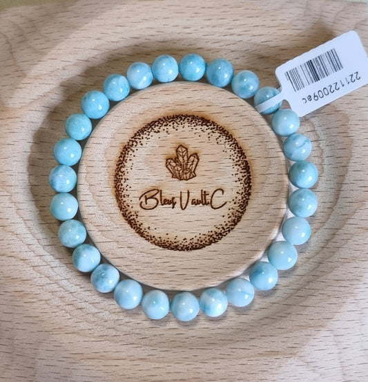 Larimar 8mm with Certification (Premium Grade) 拉利瑪/海紋石
