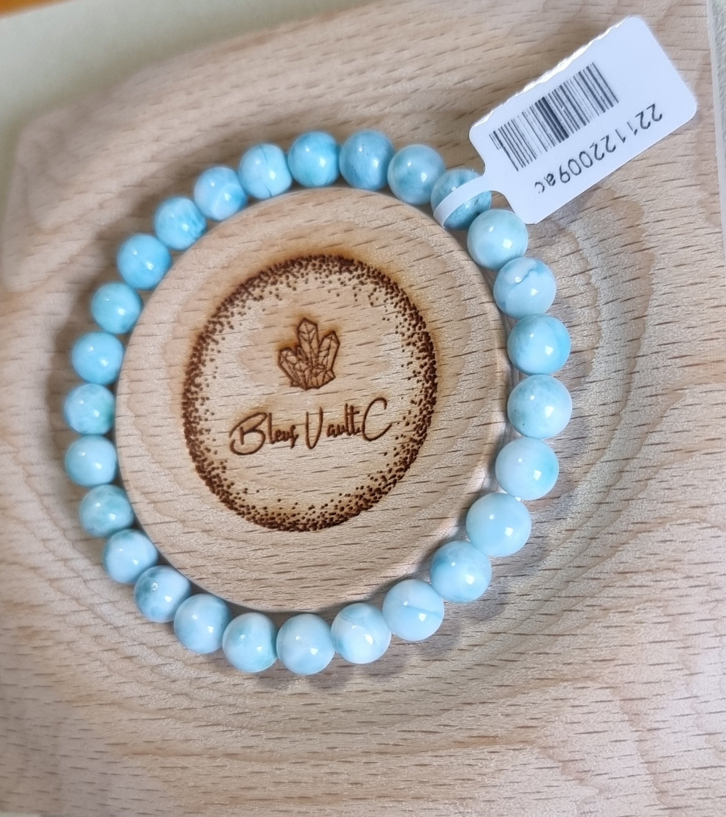 Larimar 8mm with Certification (Premium Grade) 拉利瑪/海紋石