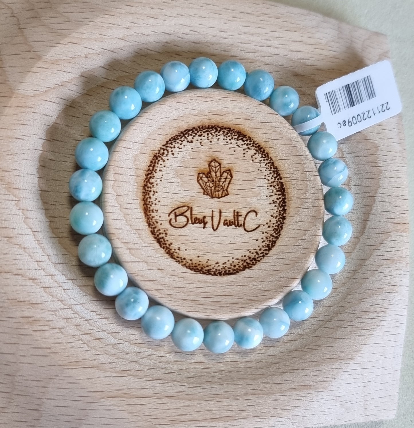 Larimar 8mm with Certification (Premium Grade) 拉利瑪/海紋石