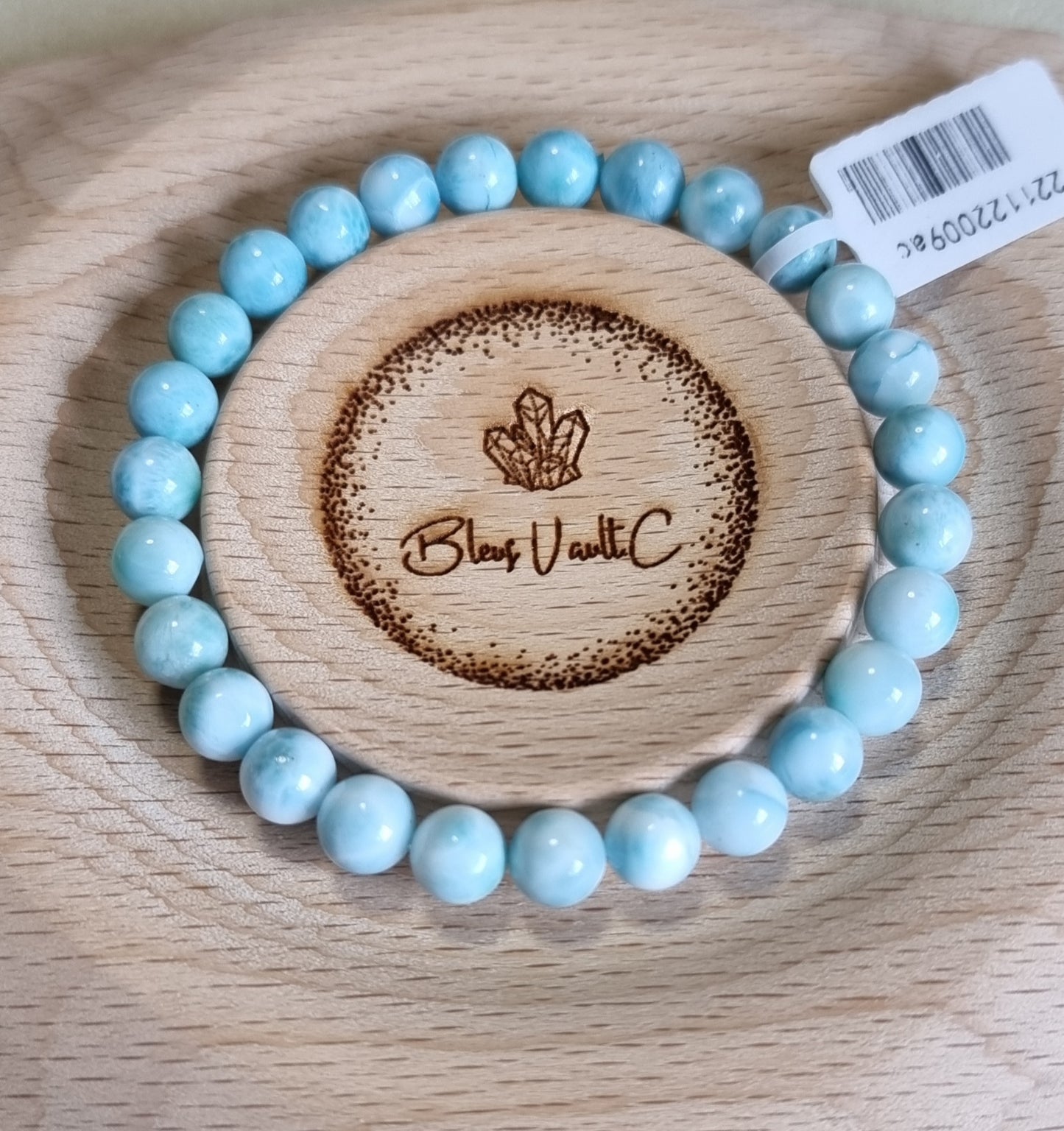 Larimar 8mm with Certification (Premium Grade) 拉利瑪/海紋石