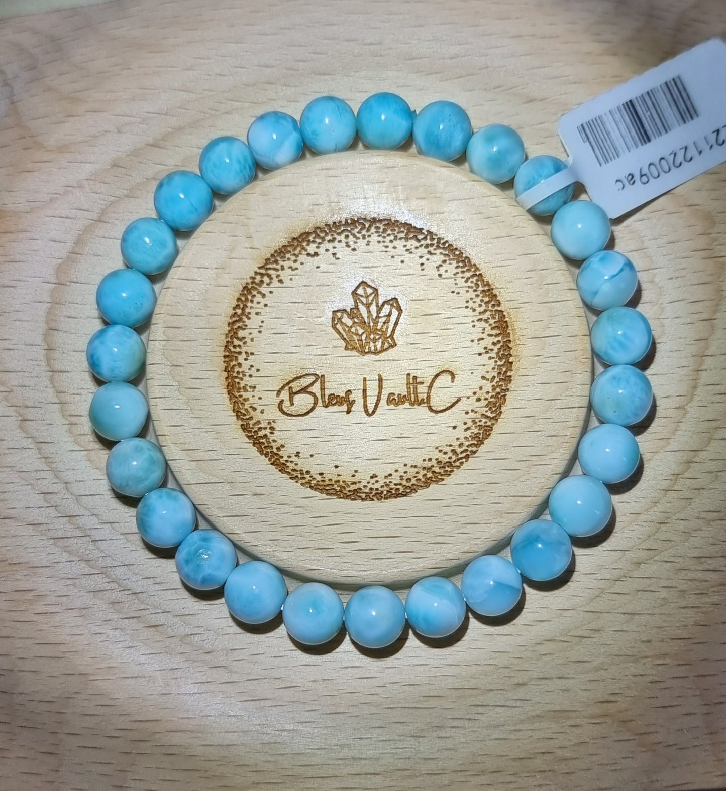 Larimar 8mm with Certification (Premium Grade) 拉利瑪/海紋石