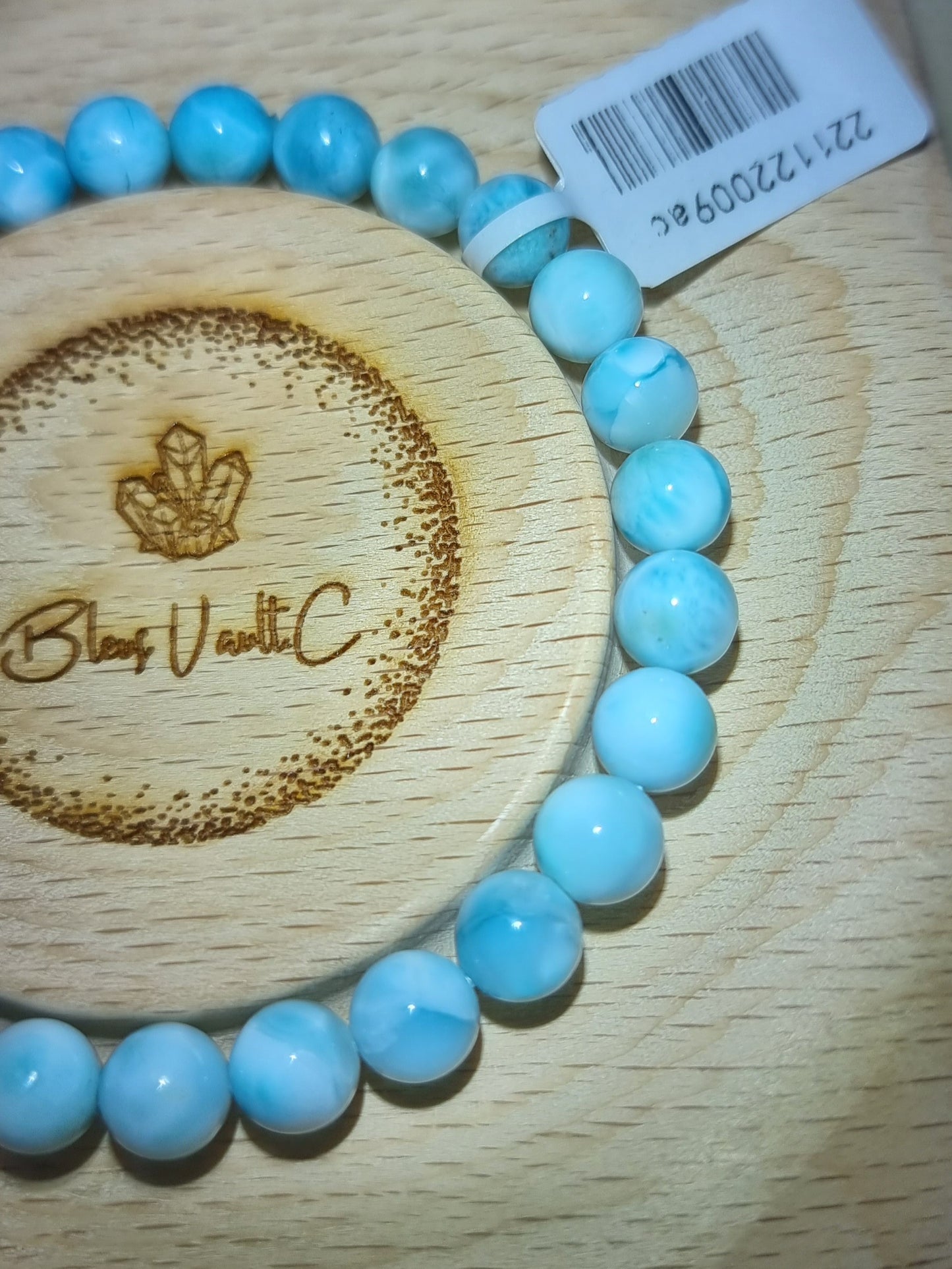Larimar 8mm with Certification (Premium Grade) 拉利瑪/海紋石