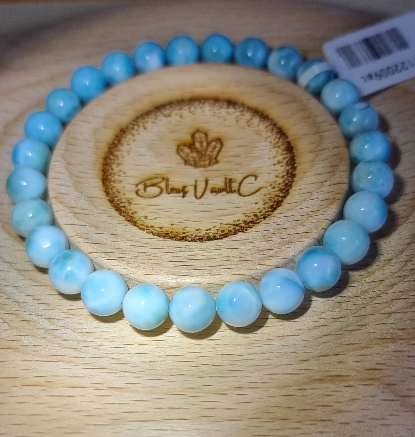 Larimar 8mm with Certification (Premium Grade) 拉利瑪/海紋石