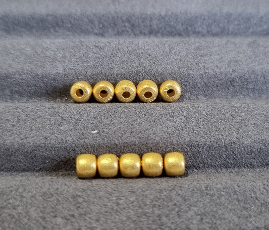 Sandy Barrel Cube Spacer in S925 Gold (Pkt of 2) - Bleus Vault.C 