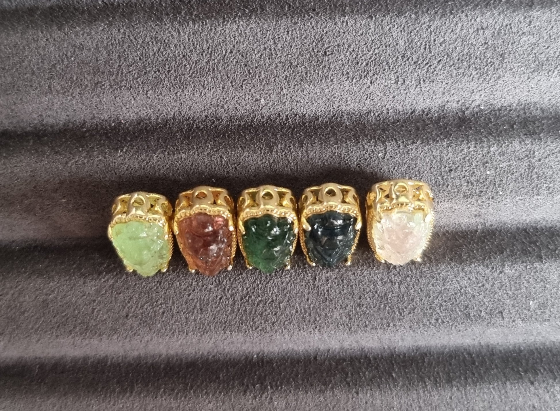 Tourmaline 9 Fox Tail in S925 Gold (1 set available) - Bleus Vault.C 