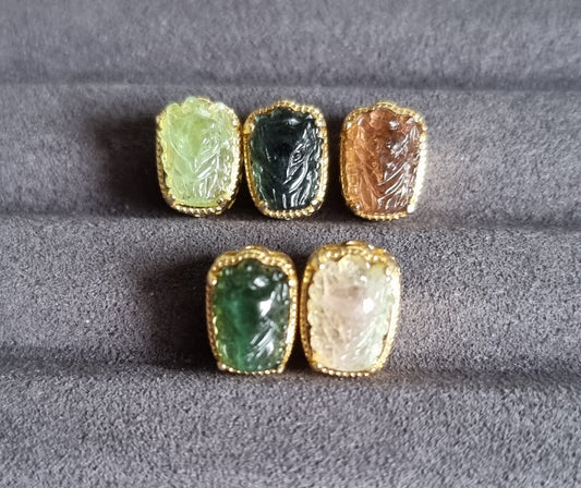 Tourmaline 9 Fox Tail in S925 Gold (1 set available) - Bleus Vault.C 