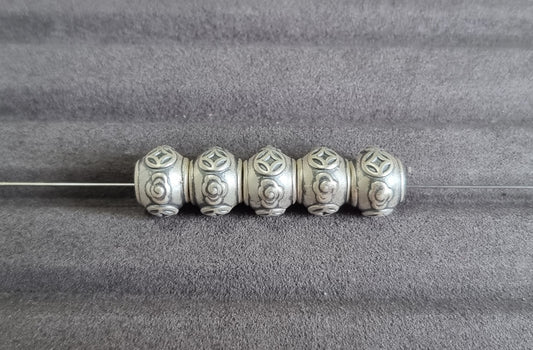 Vintage Coins and Clouds Rondelle in S999 Silver - Bleus Vault.C 
