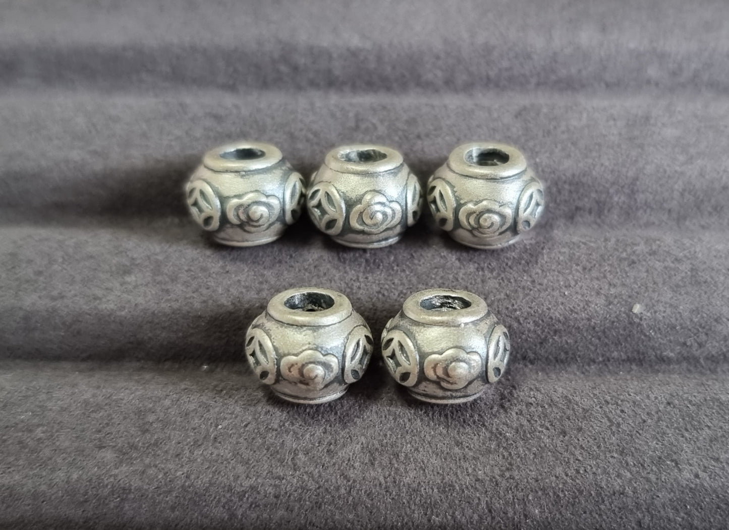 Vintage Coins and Clouds Rondelle in S999 Silver - Bleus Vault.C 