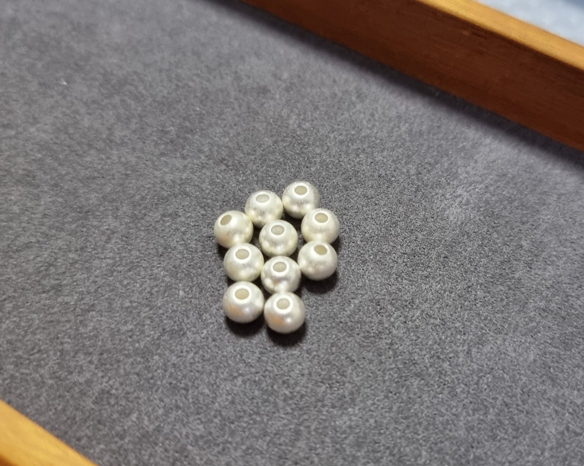 Shimmering Sandy 5mm Spacer S925 Silver (Pkt of 10) - Bleus Vault.C 