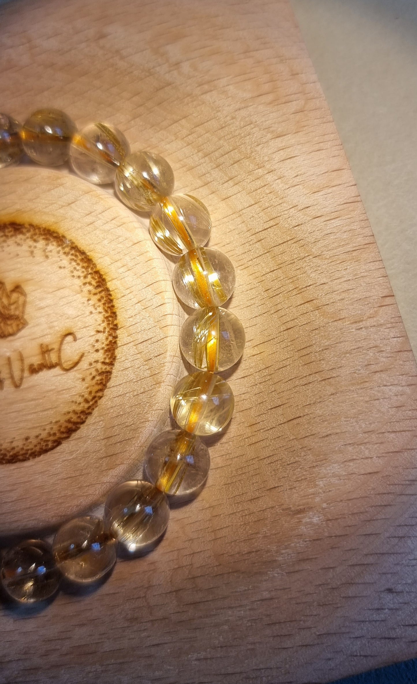 Gold Rutilated Quartz with Certification 8.9mm (High Grade) 金发晶 - Bleus Vault.C 