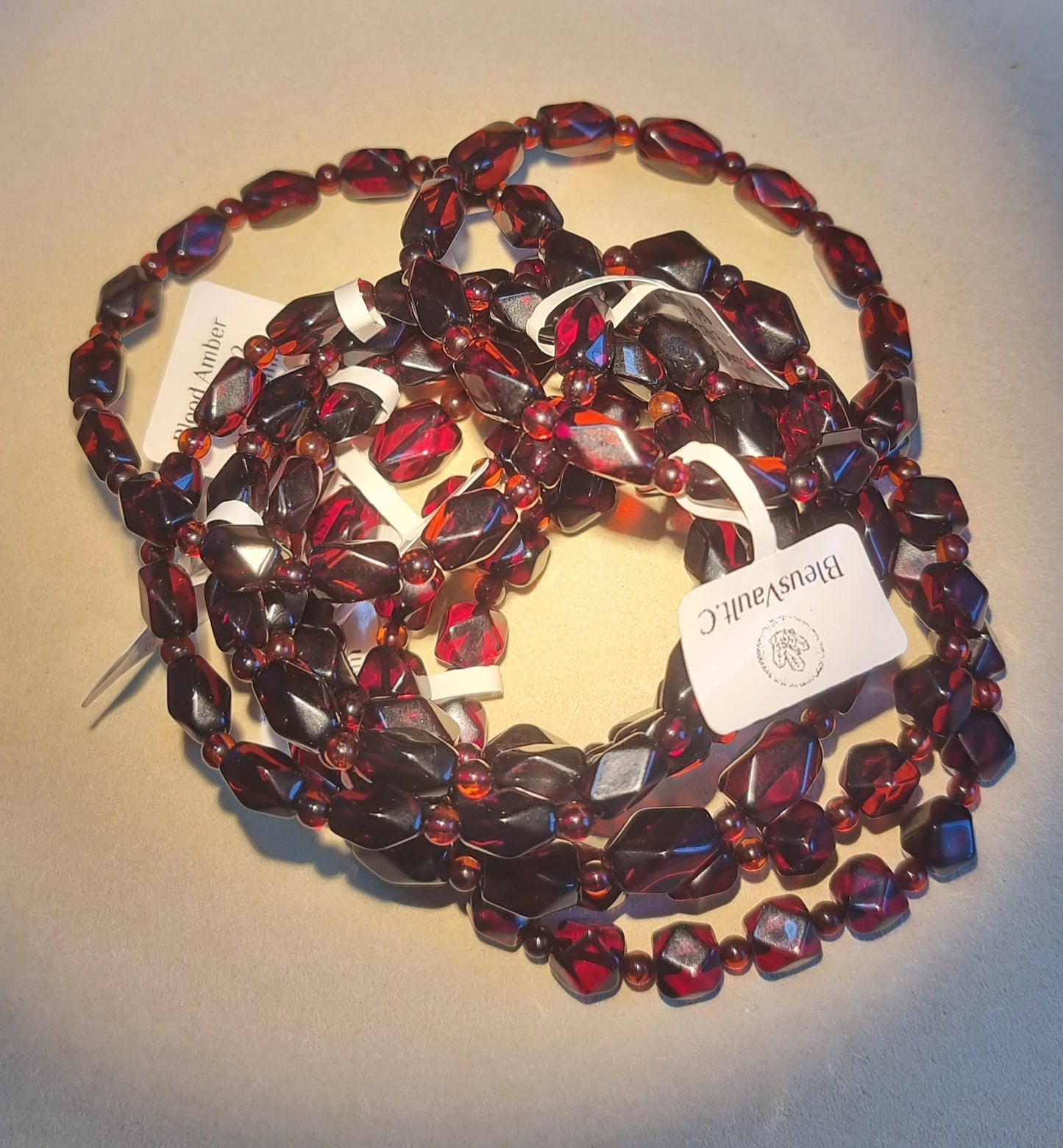 Red Amber, aka Blood Amber (Premium Grade) 6mm & 8mm血珀 - Bleus Vault.C 