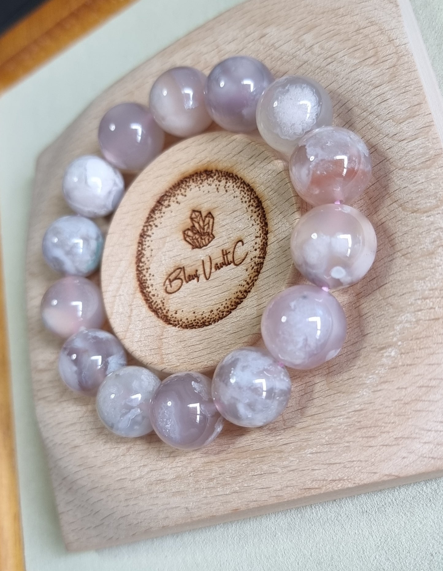 Cherry Blossom Agate Sakura Pinky Purple (High Grade) 16mm 樱花玛瑙