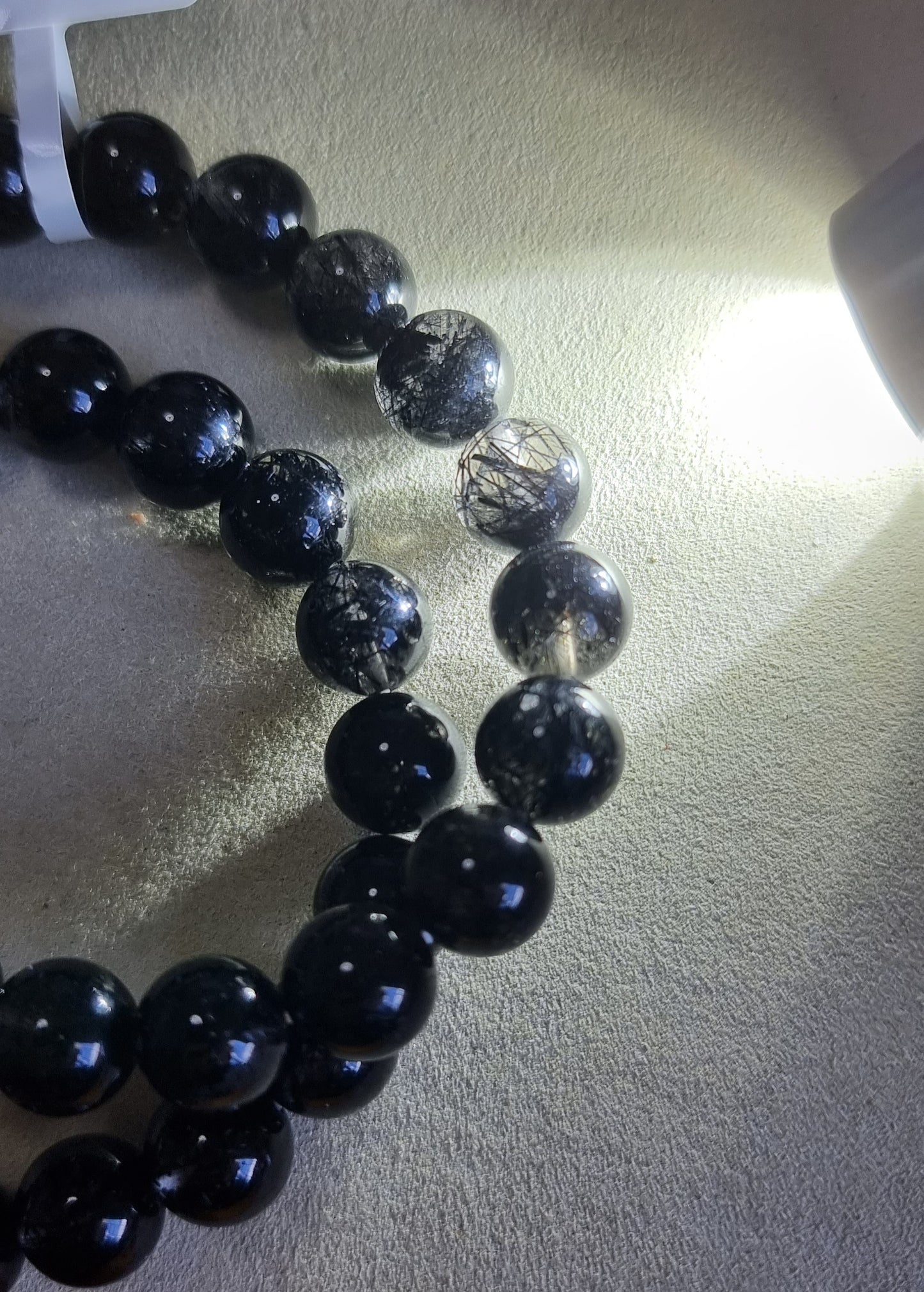 Black Rutilated Quartz Full Inclusion 9mm & 10mm (Premium Grade) 黑发晶