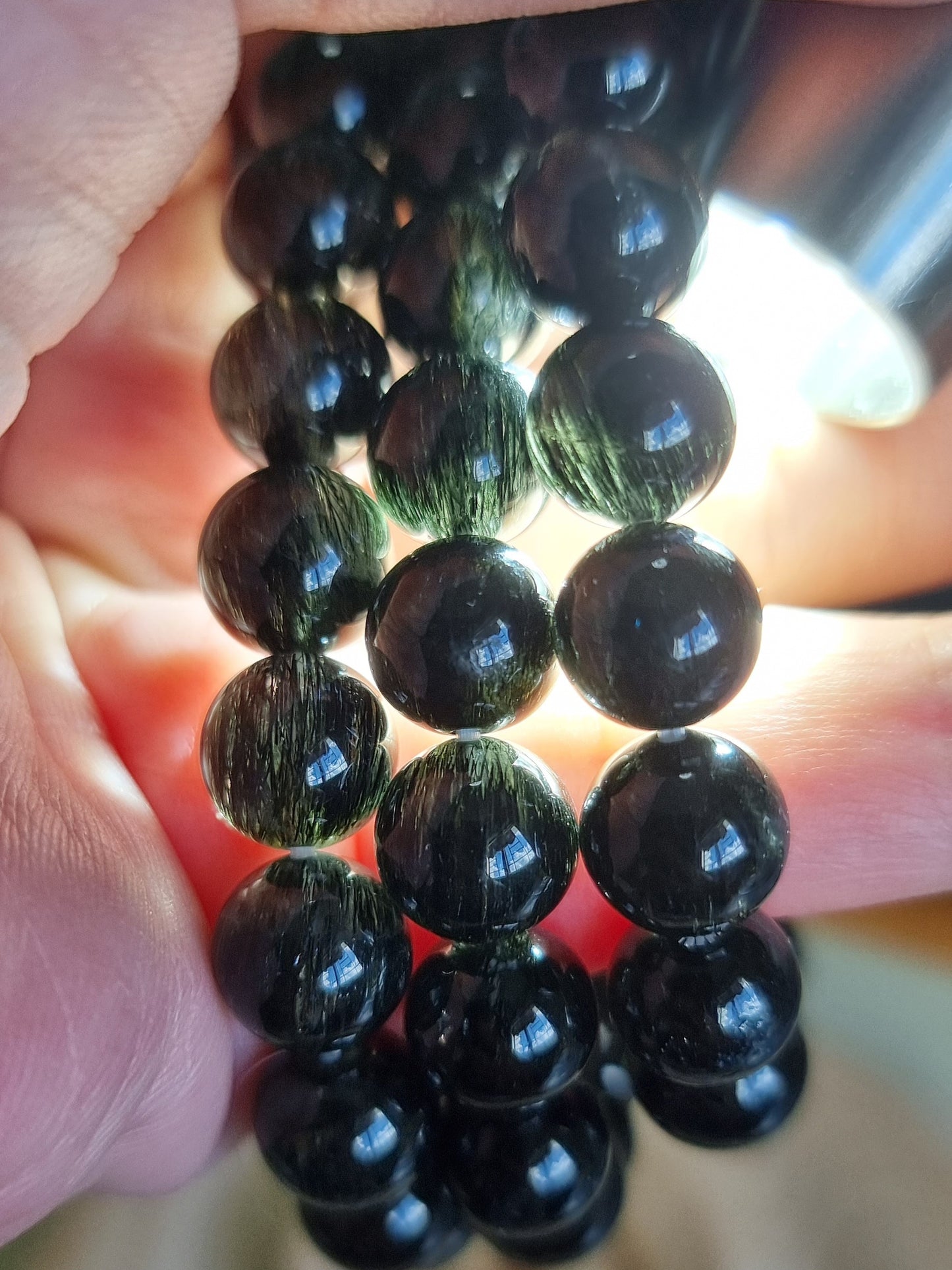 Black Rutilated Quartz Full Straight Inclusion 10mm (Top Premium Grade) 黑发晶